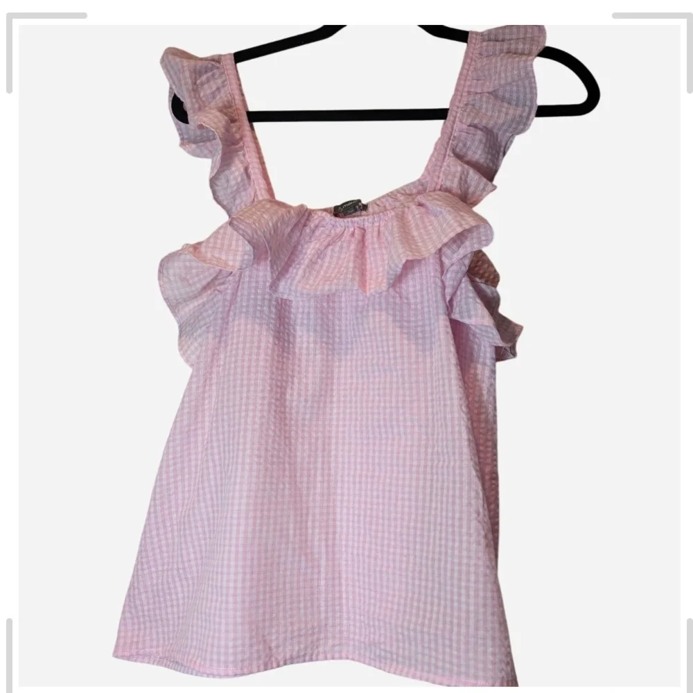 Pre-owned &merci Pink Gingham Blouse with Ruffles - Picture 3 of 7